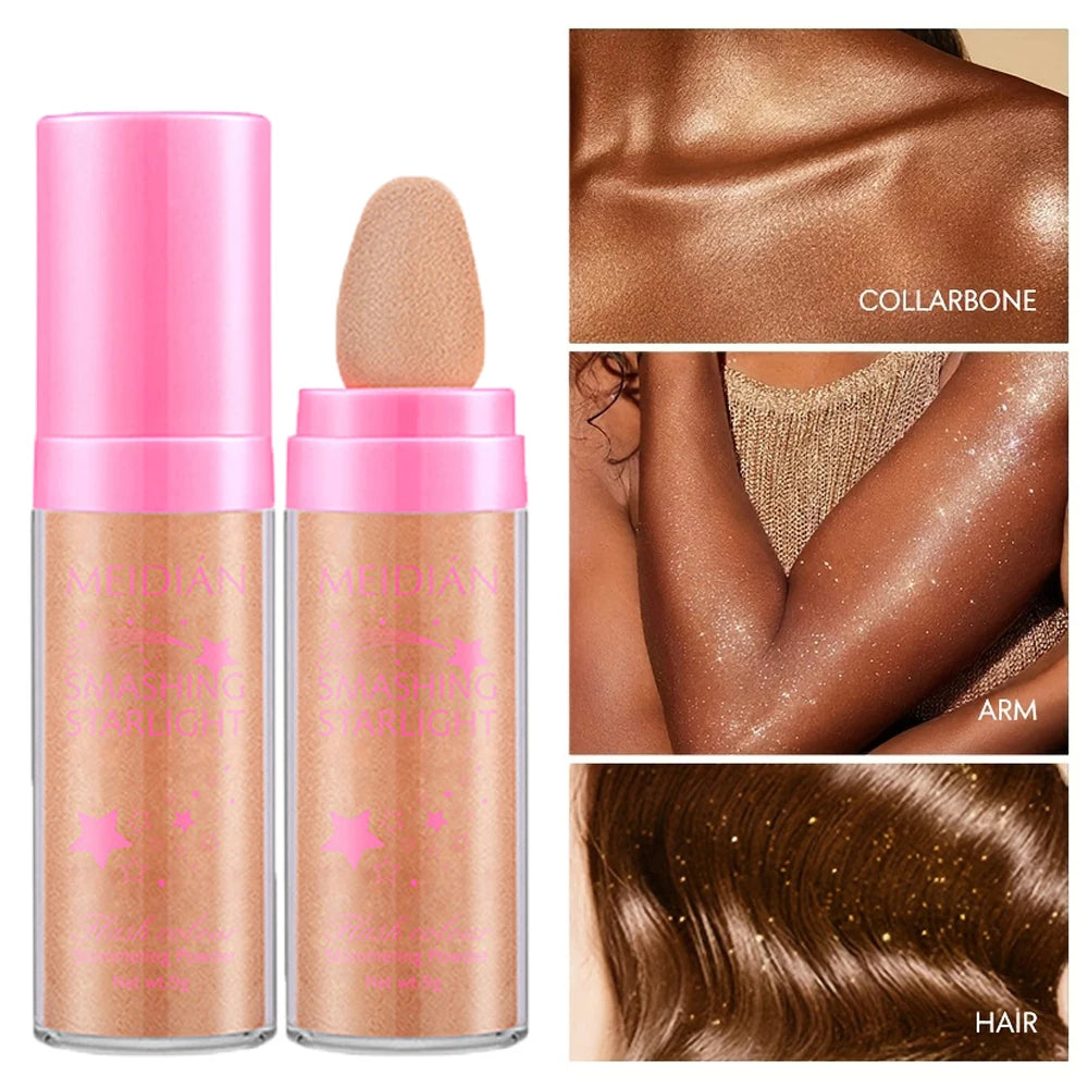 Shimmering High Gloss Body and Hair Highlighter Powder