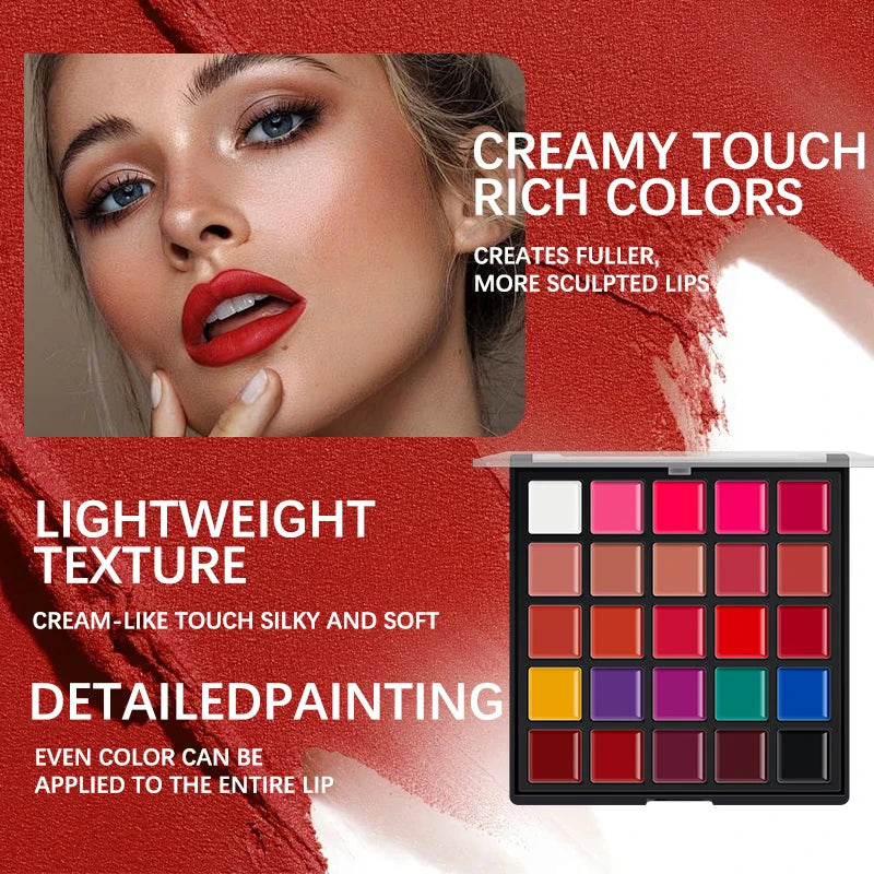 25-Shade Professional Moisturizing Lipstick and Lip Gloss Palette - 4