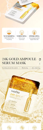 24K Gold and Vitamin C Hydrating Facial Sheet Mask Set