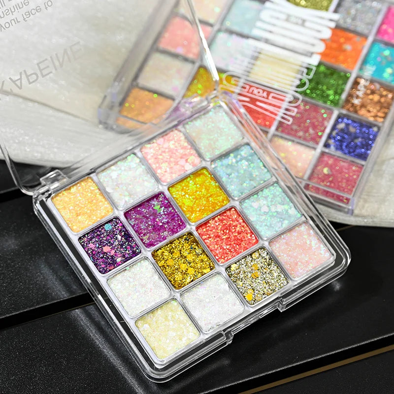 Glitter Sequin Eyeshadow Palette for Festivals and Parties