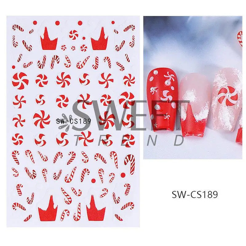 Festive Christmas Holiday Nail Art Decals