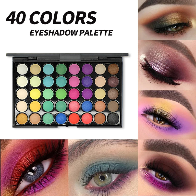 40-Color Professional Eyeshadow Palette Matte and Shimmer