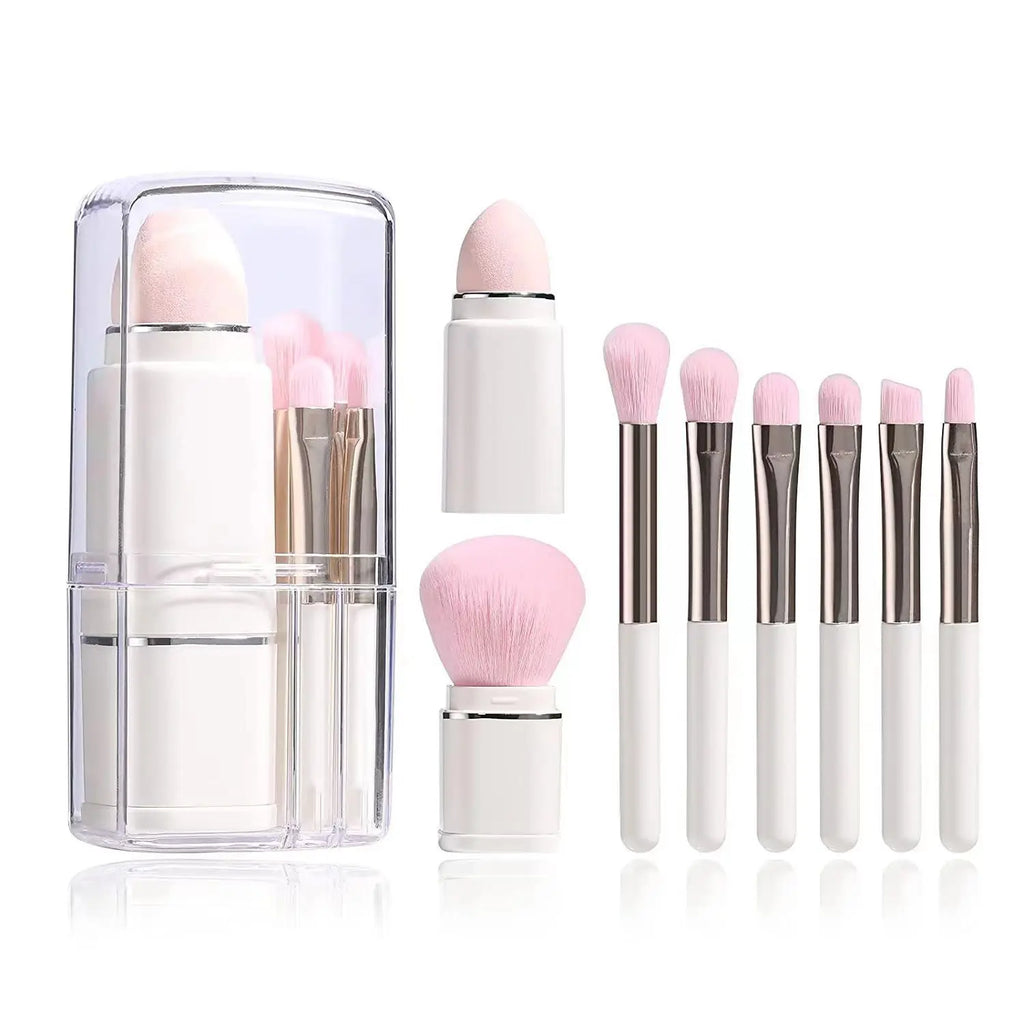 8-Piece Retractable Travel Makeup Brush Set