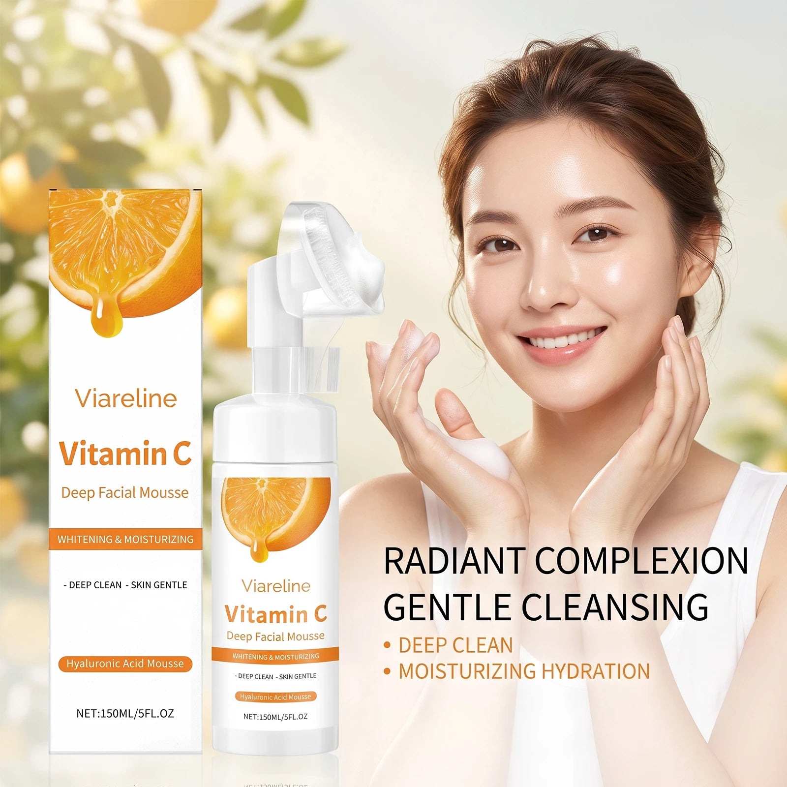 Brightening Vitamin C Facial Cleanser with Exfoliating Brush - 5