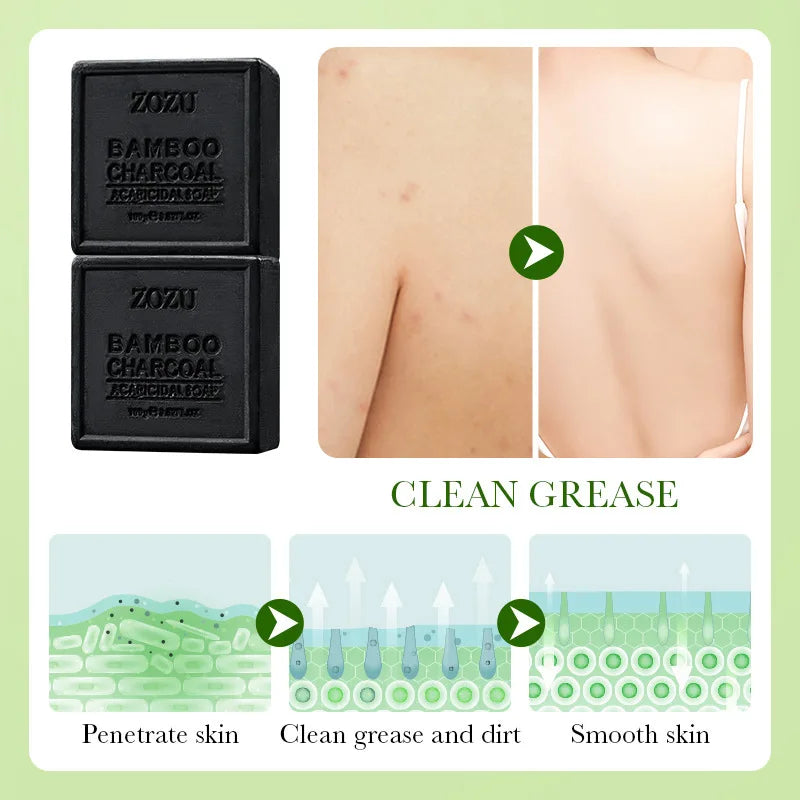 Deep Cleansing Bamboo Charcoal Exfoliating Bath Soap