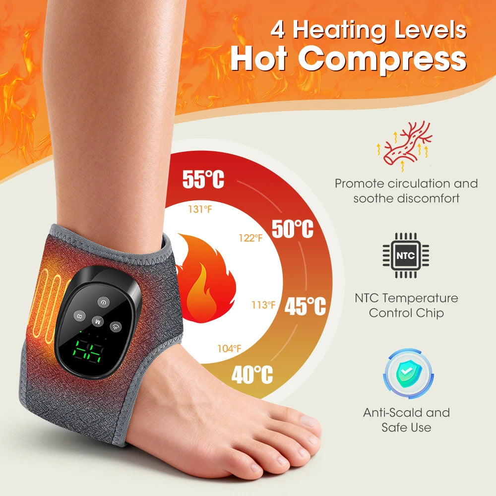 Heated Cordless Ankle Massage Wrap for Pain Relief