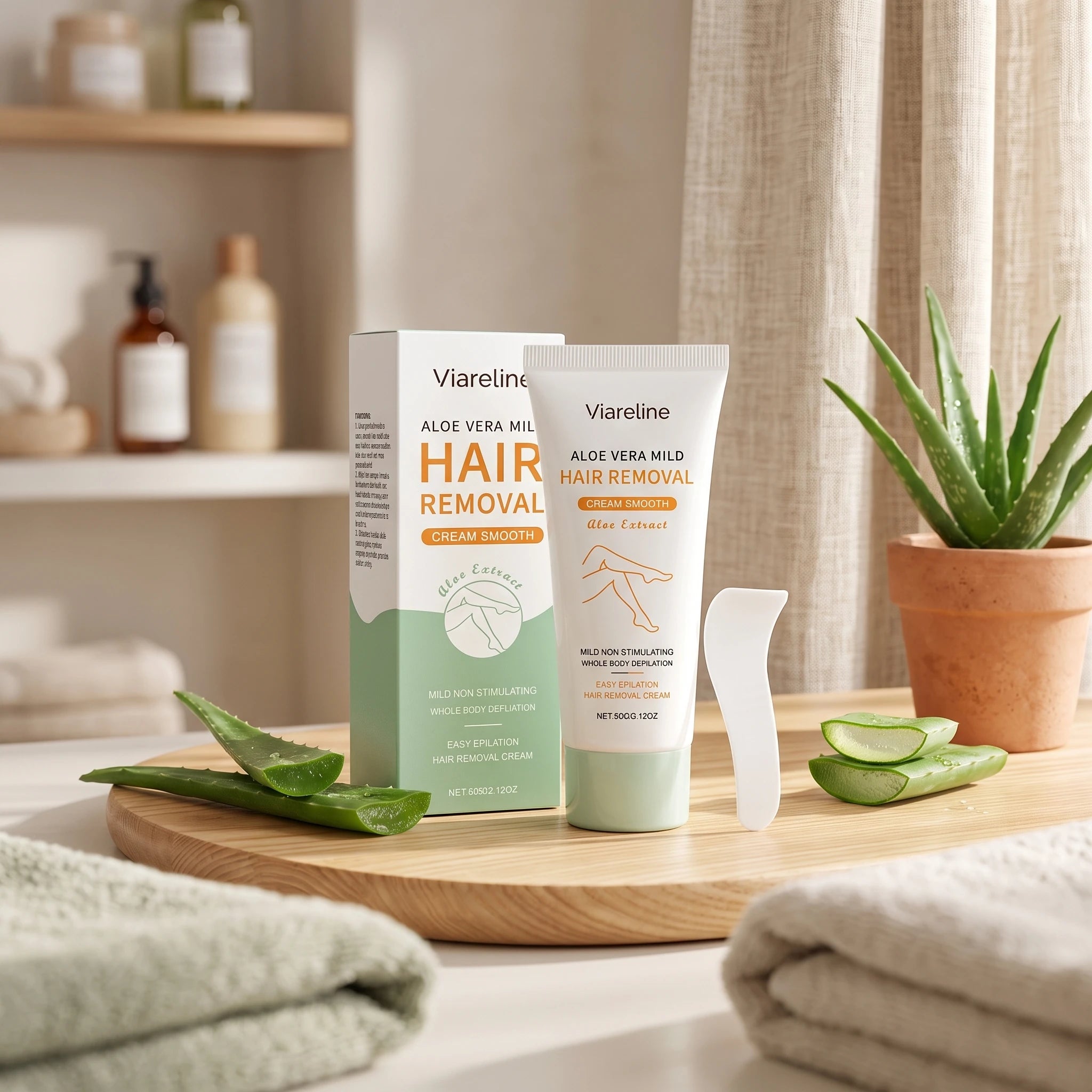 Painless Aloe Vera Hair Removal Cream for Smooth Skin - 2