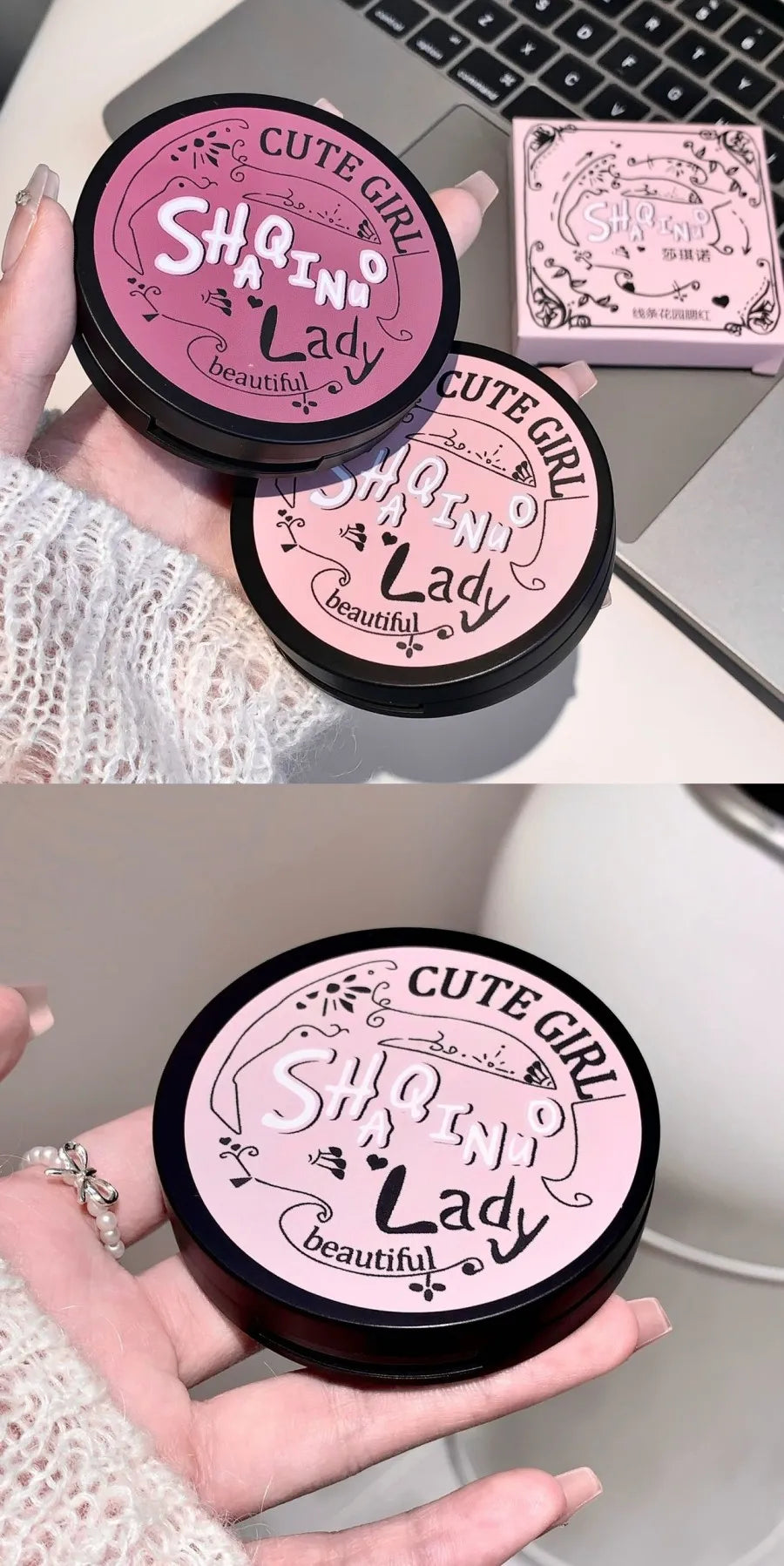 Triple-Tone Gradient Matte Highlighter and Blush Palette