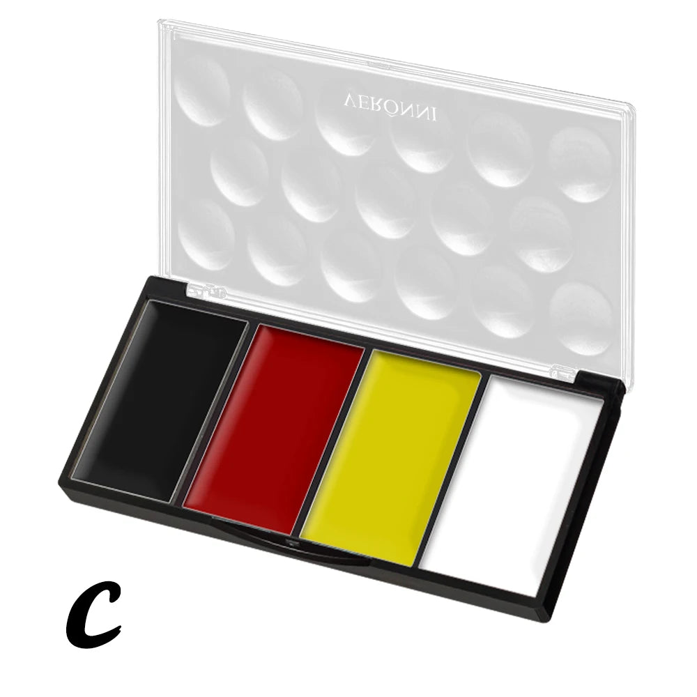 4-Color Professional Face and Body Paint Palette