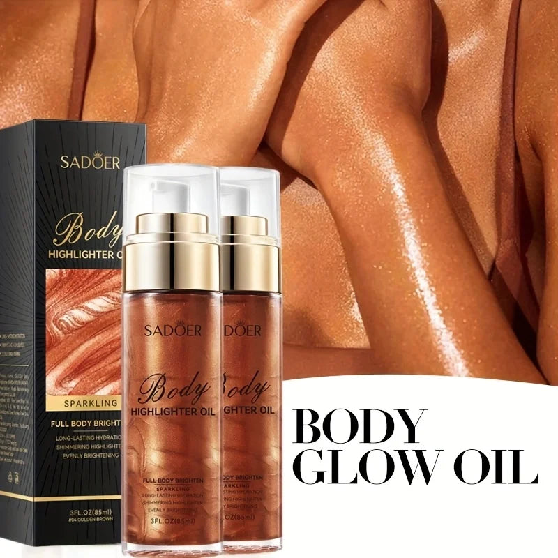 Shimmering Golden Body Glow Oil for Radiant Skin