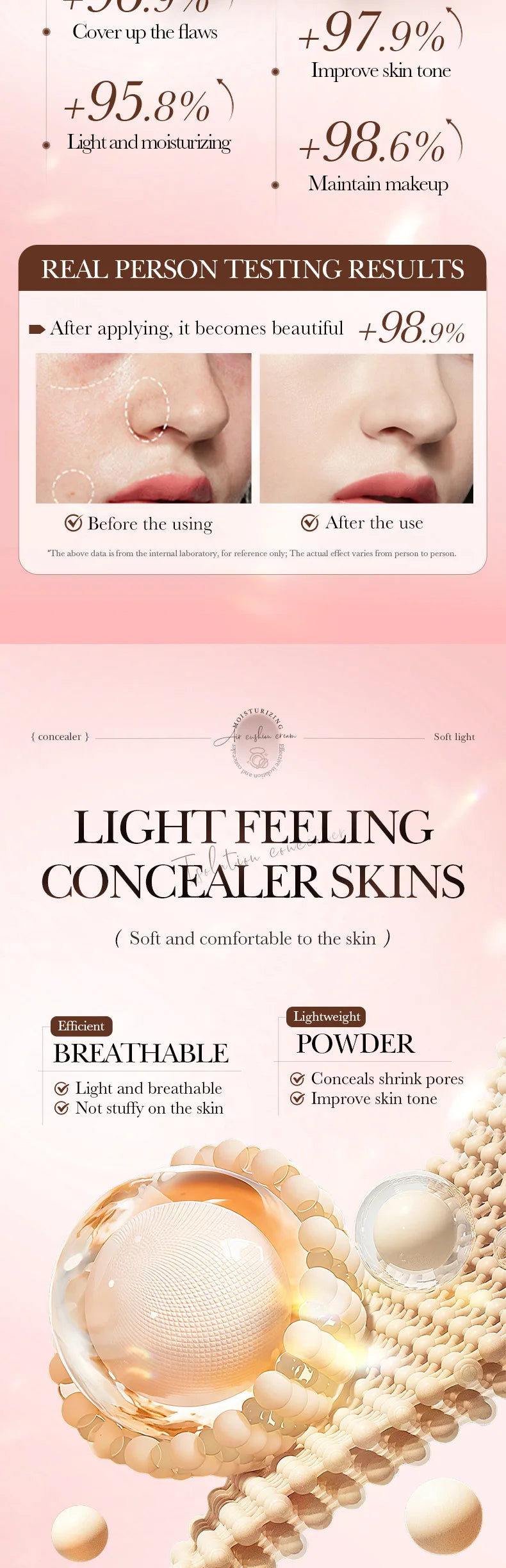 Three-Color Brightening Concealer Cushion Foundation