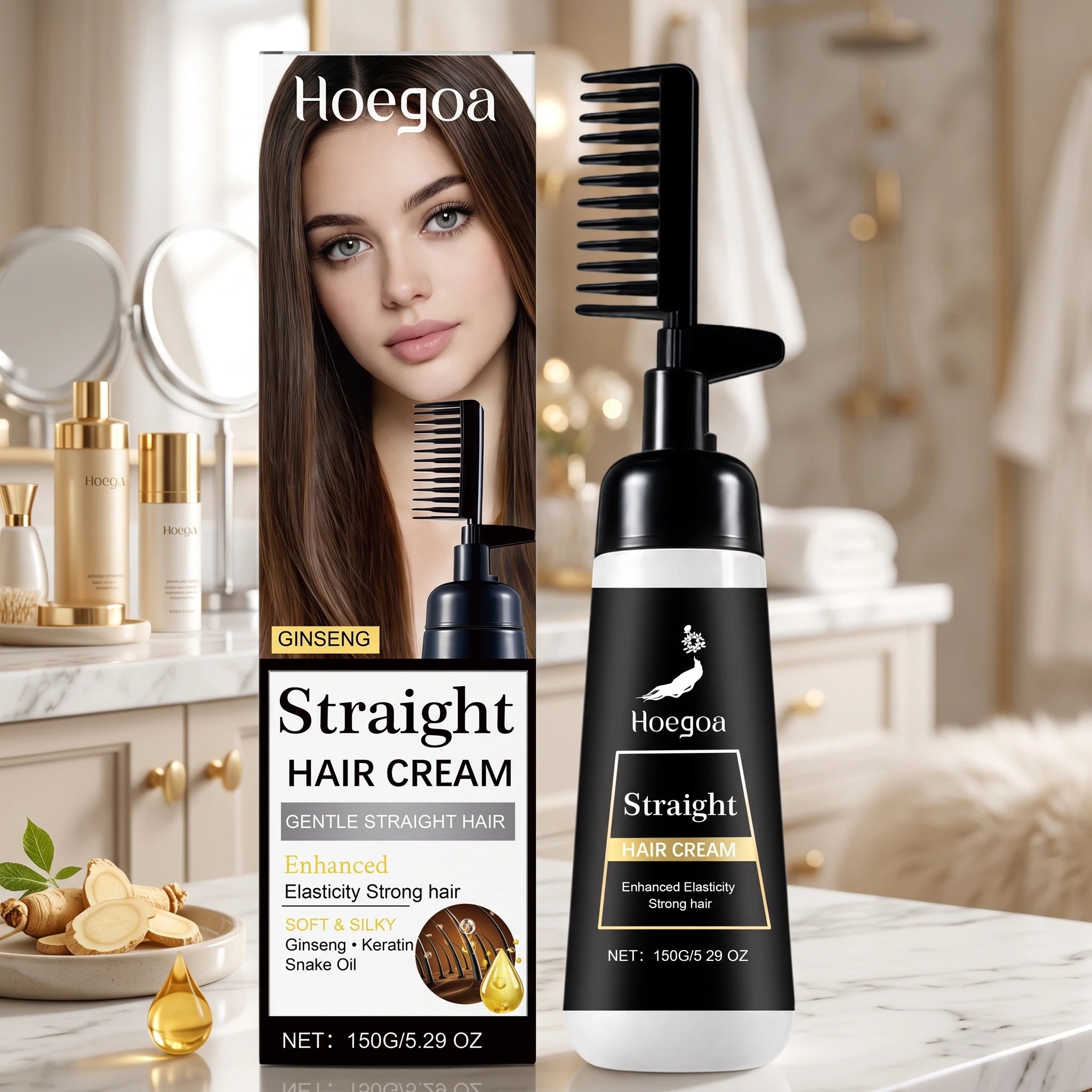 One-Step Protein Hair Straightening Cream with Built-In Comb - 2