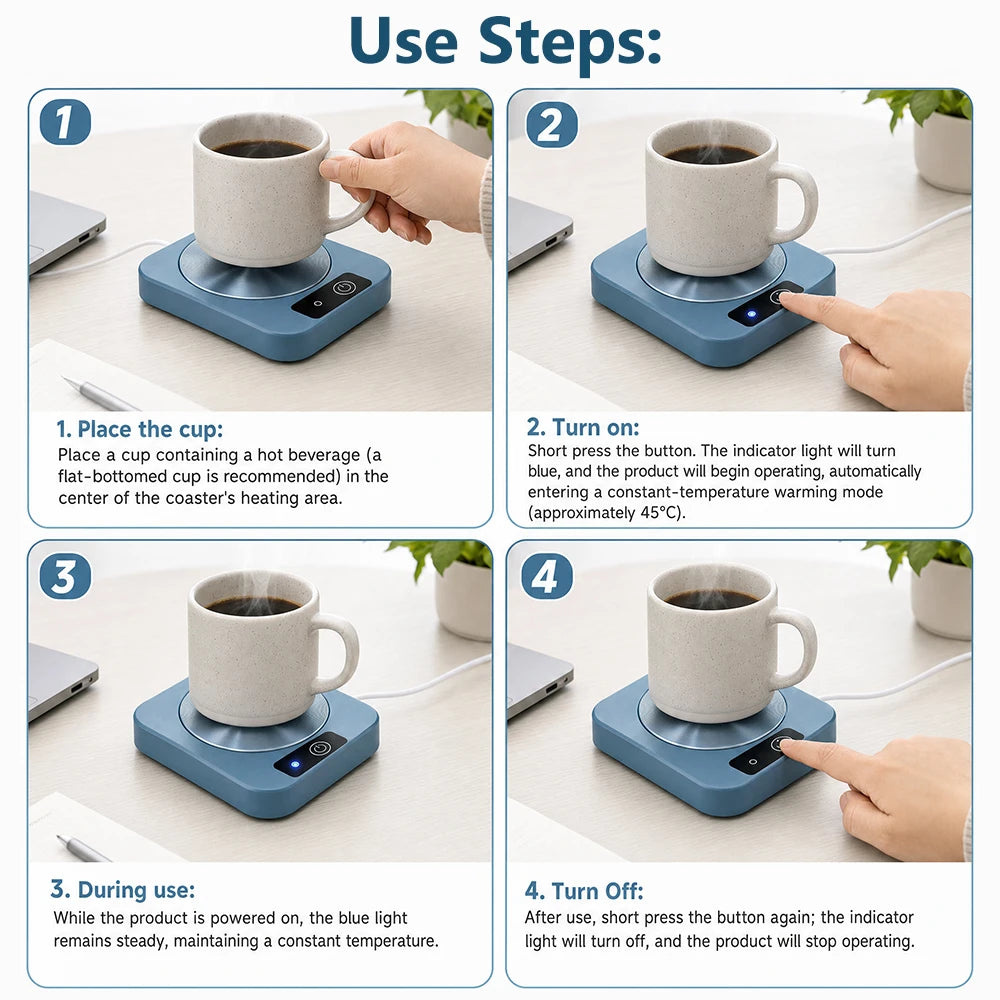 Electric Constant Temperature Beverage Mug Warmer Coaster - 6