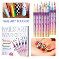 12-Piece Waterproof Nail Art Graffiti Marker Pens for DIY Designs