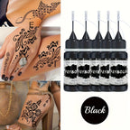 Temporary Black Henna Tattoo Gel for Festivals and Body Art