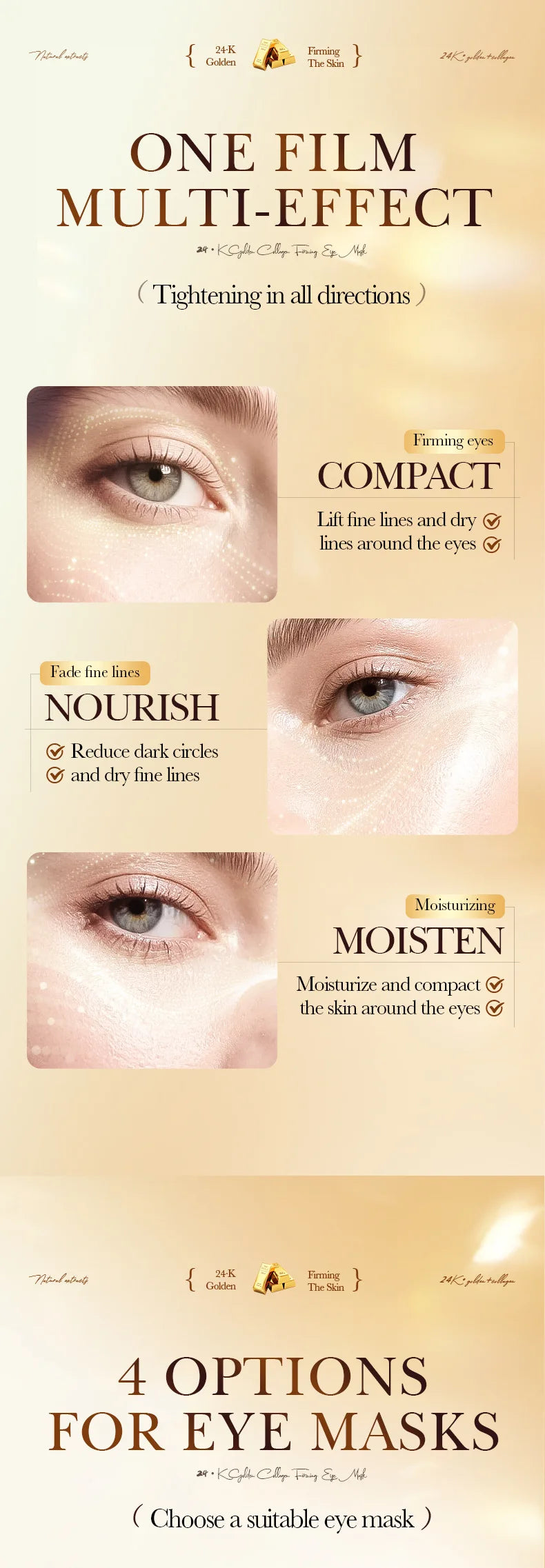 Collagen Firming Eye Masks for Puffy Eyes and Dark Circles