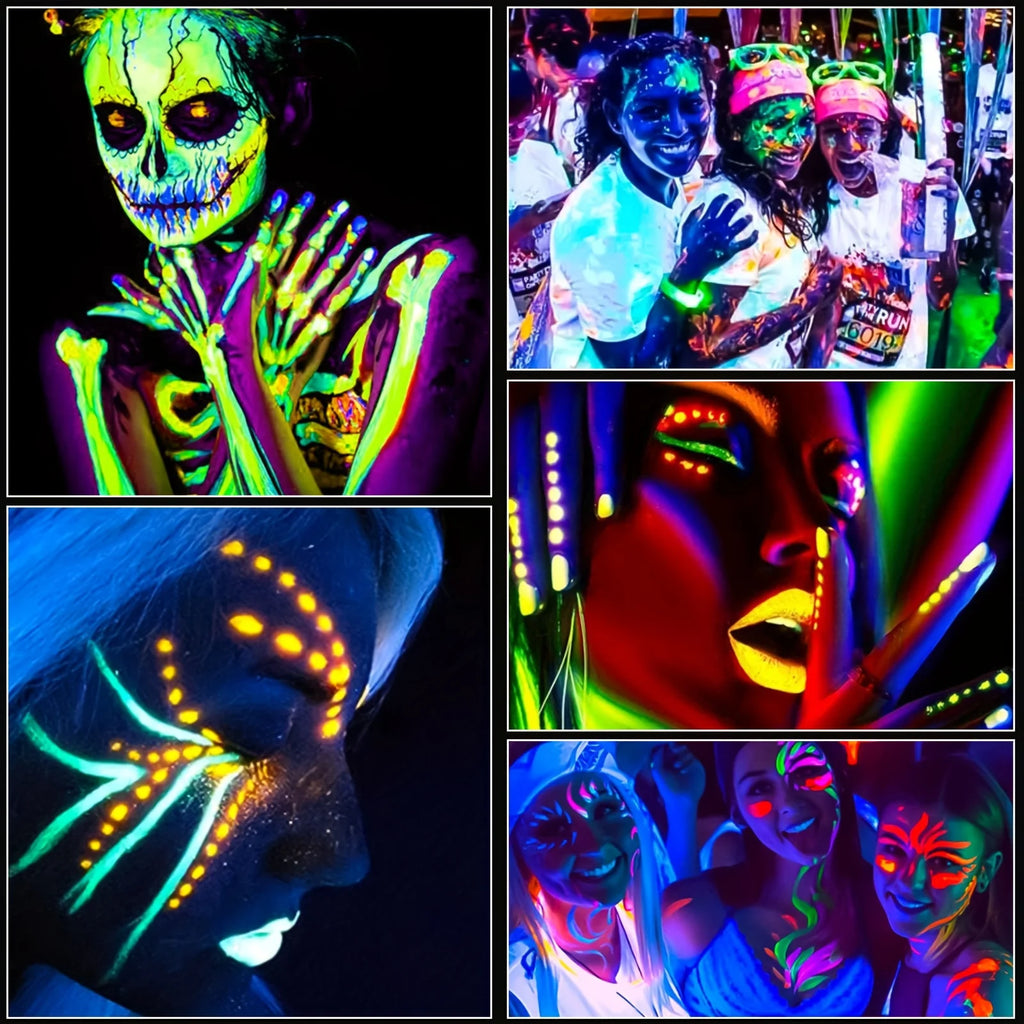 UV Neon Glow-in-the-Dark Face and Body Paint Kit