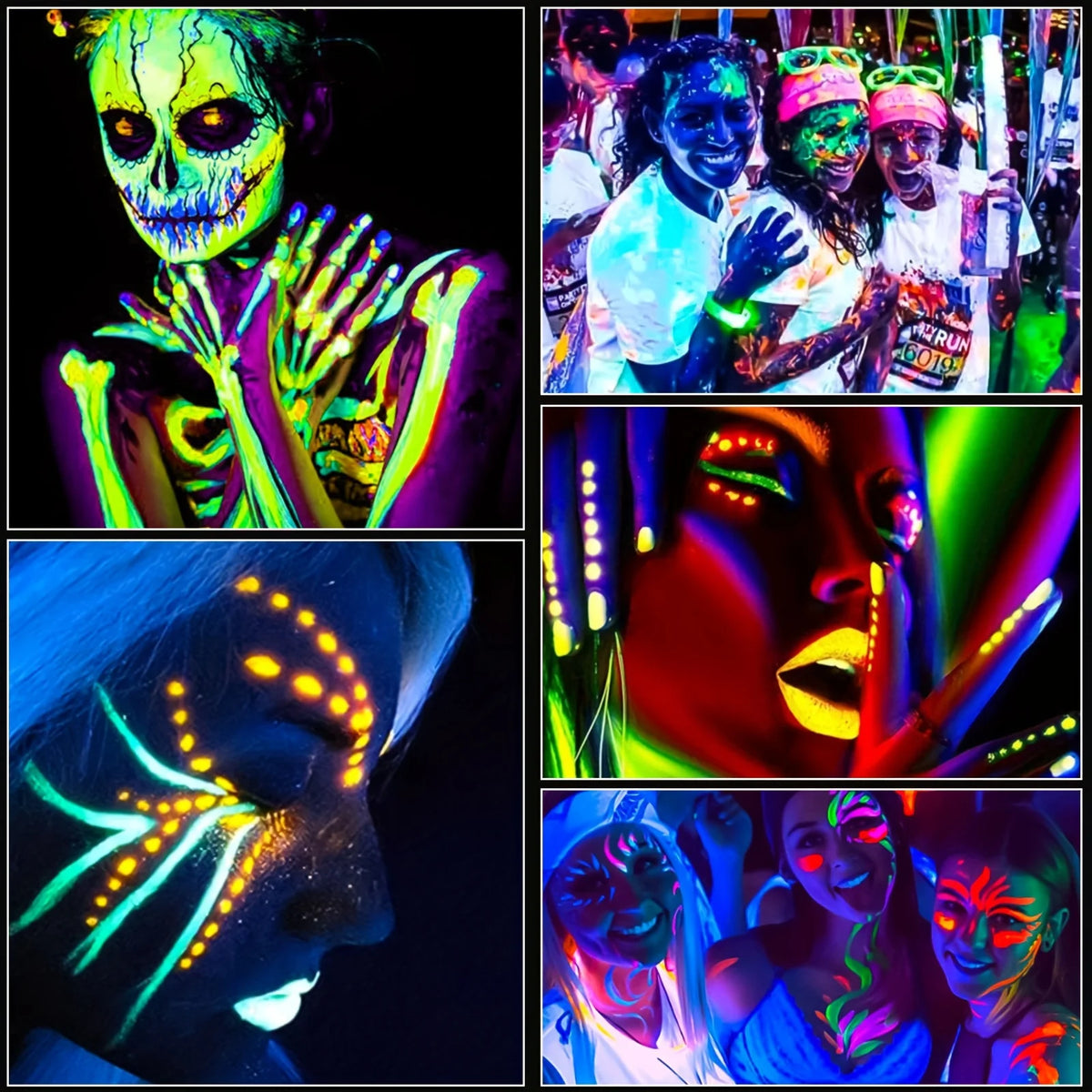 UV Neon Glow-in-the-Dark Face and Body Paint Kit