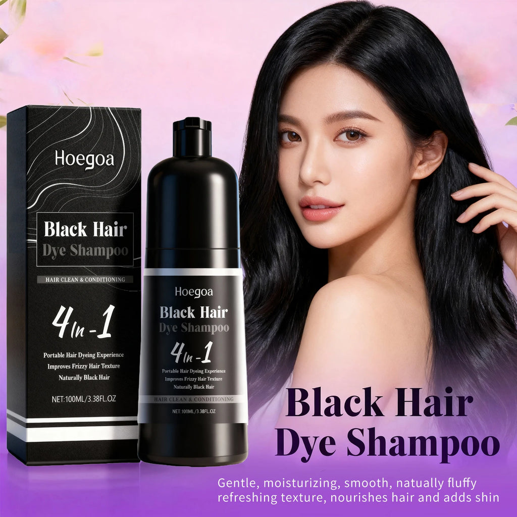 4-in-1 Instant Black Hair Dye and Nourishing Shampoo