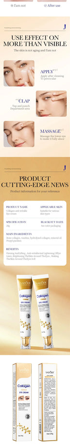 Collagen Anti-Aging Eye Cream for Dark Circles and Puffiness