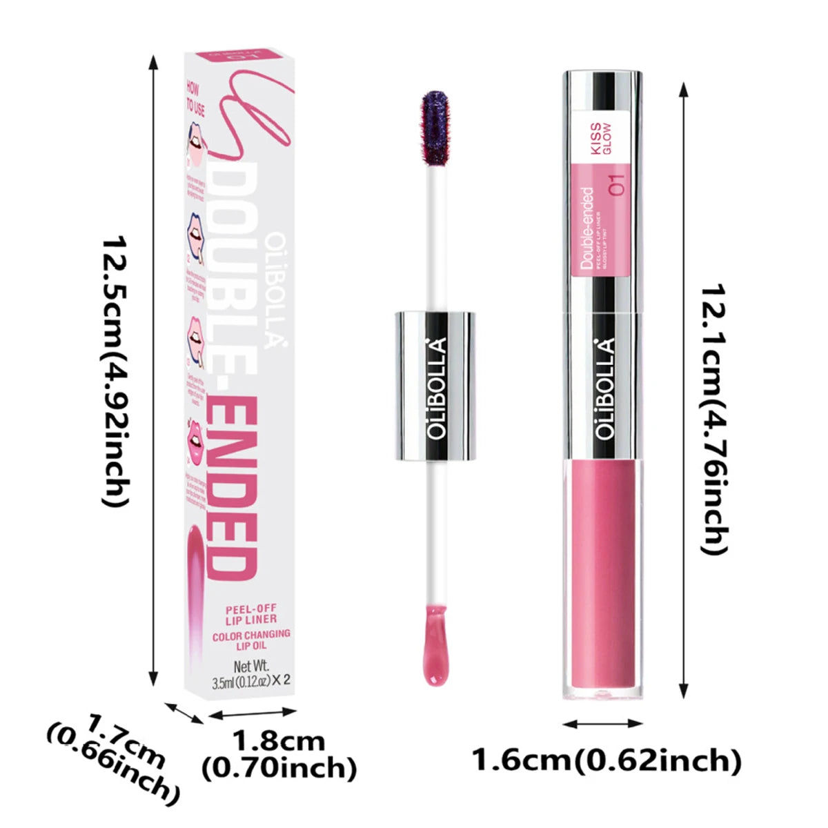 Double-Ended Peel-Off Lip Tint and Plumping Gloss
