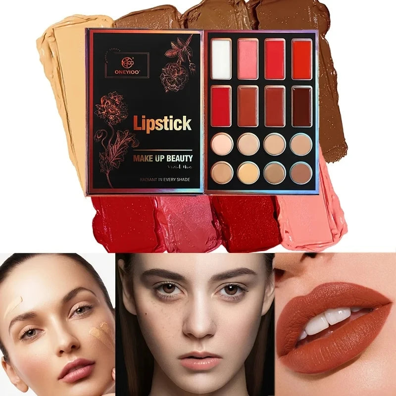 55-Color Professional Eyeshadow, Highlighter and Lip Gloss Palette