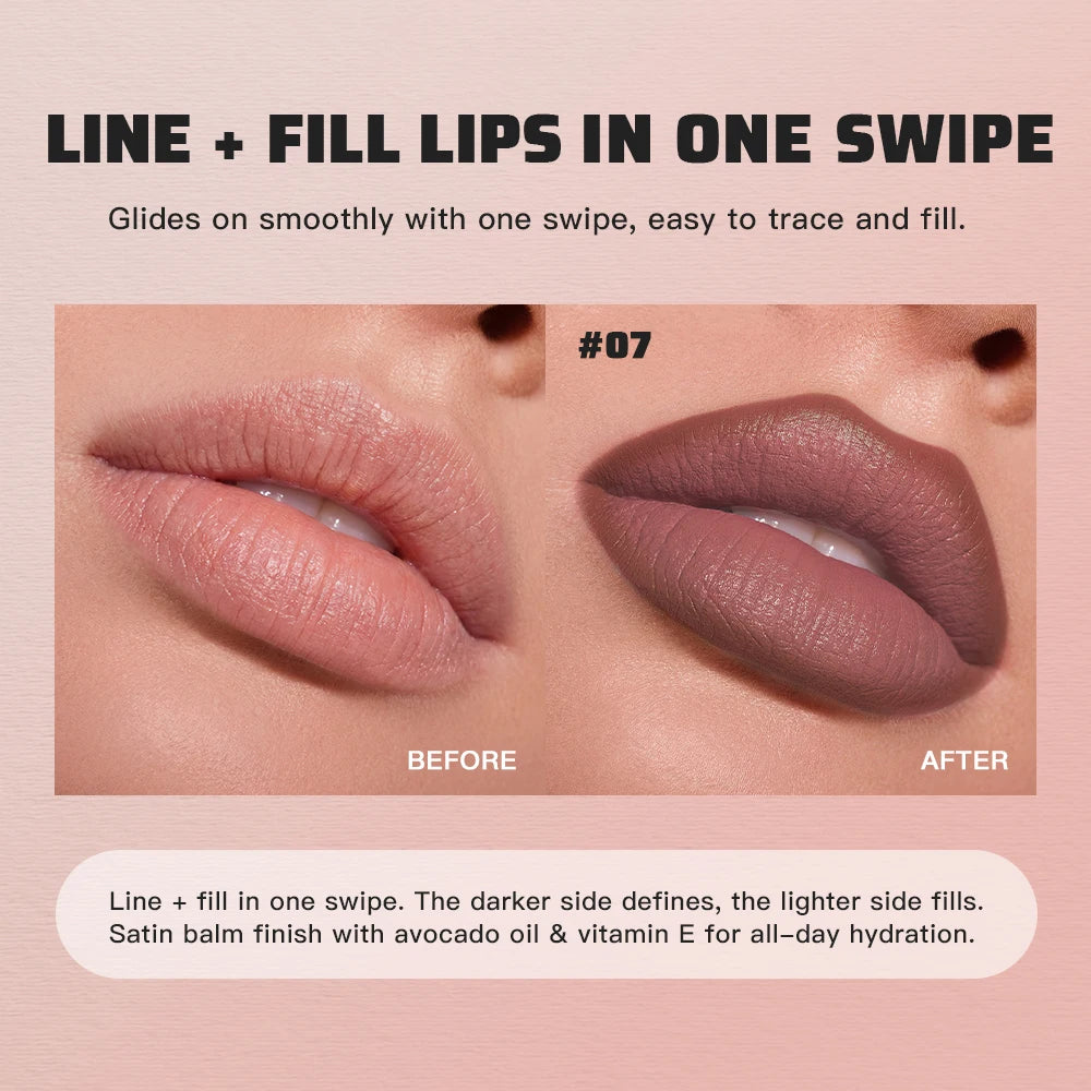 2-in-1 Dual Ended Lip Liner and Matte Lipstick