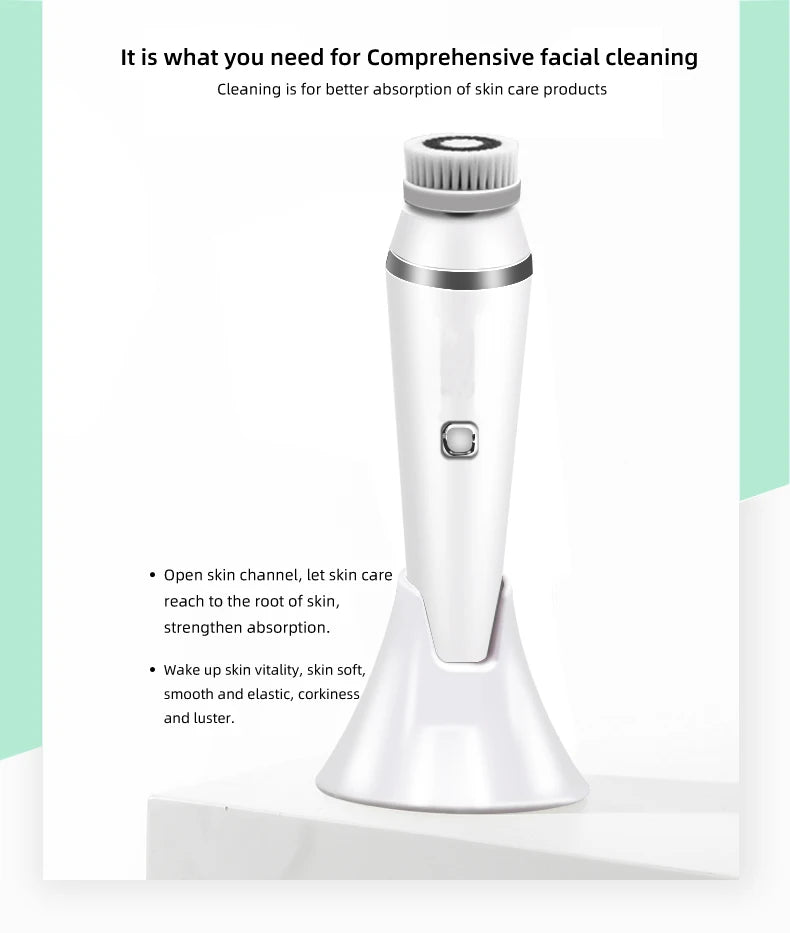4-in-1 Electric Facial Cleansing Brush and Massager - 9