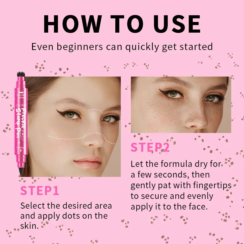 2-in-1 Natural Freckle Stamp Pen and Eyeliner