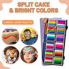 Professional Rainbow Face and Body Paint Palette for Halloween