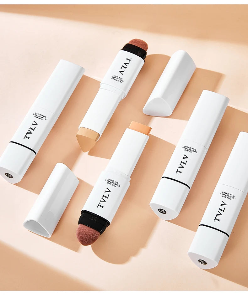 Double-Ended Face Concealer with Built-in Blending Brush