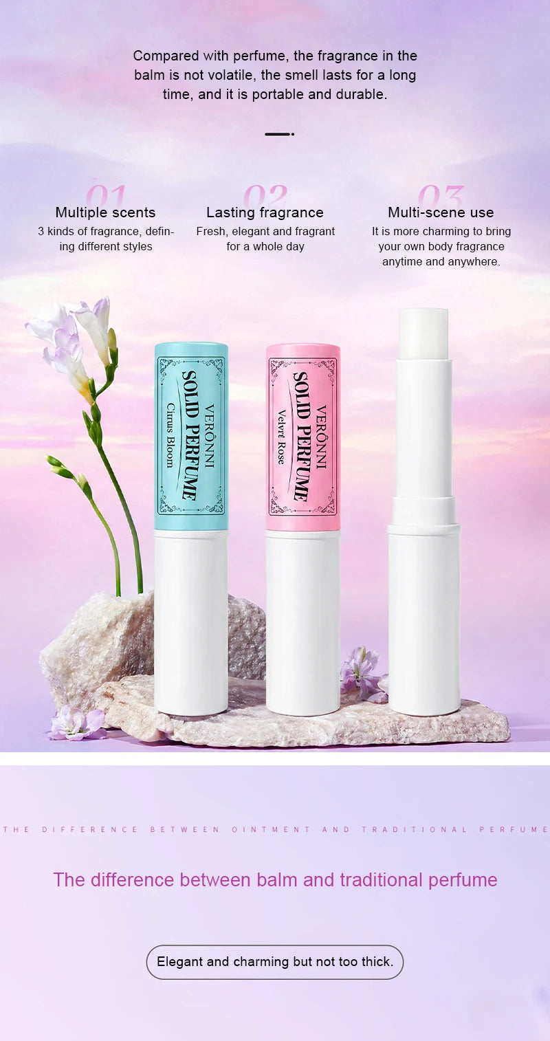 Portable Floral Solid Perfume Stick for Long-Lasting Fragrance - 10