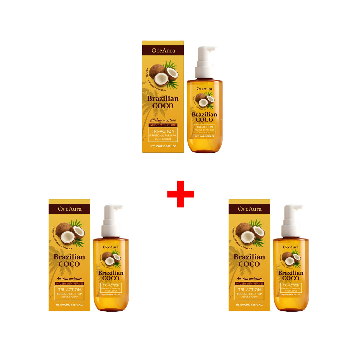 Coconut Body Firming Oil for Skin Hydration and Elasticity