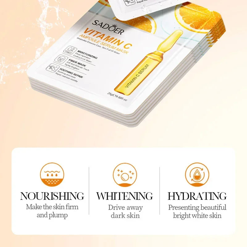 24K Gold and Vitamin C Hydrating Facial Sheet Mask Set