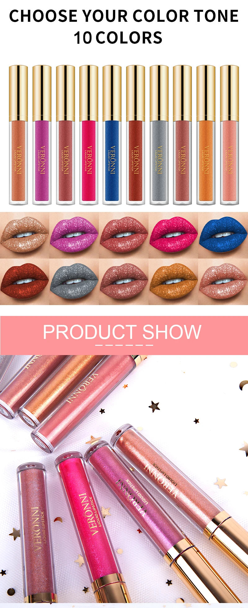 Shimmering Long-Lasting Waterproof Liquid Lipstick