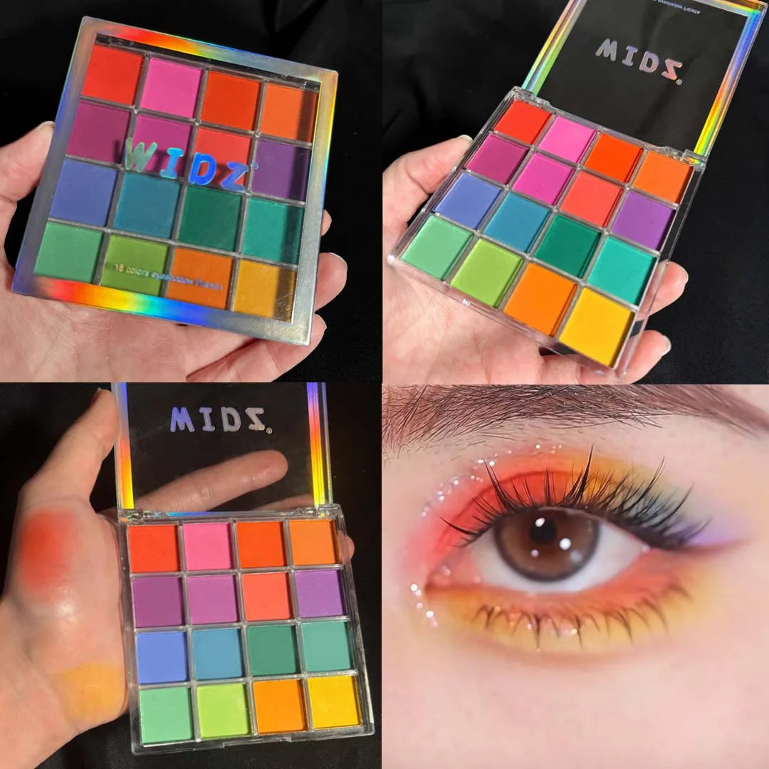16-Color Waterproof Eyeshadow Palette for Vibrant Eye Makeup