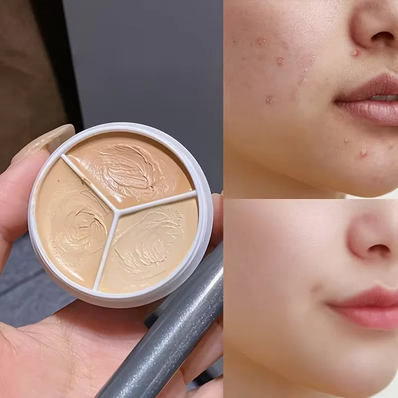 3-Color Cream Concealer Palette for Flawless Coverage