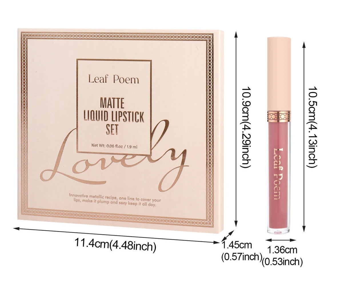 Waterproof Matte Liquid Lipstick Set - 12
