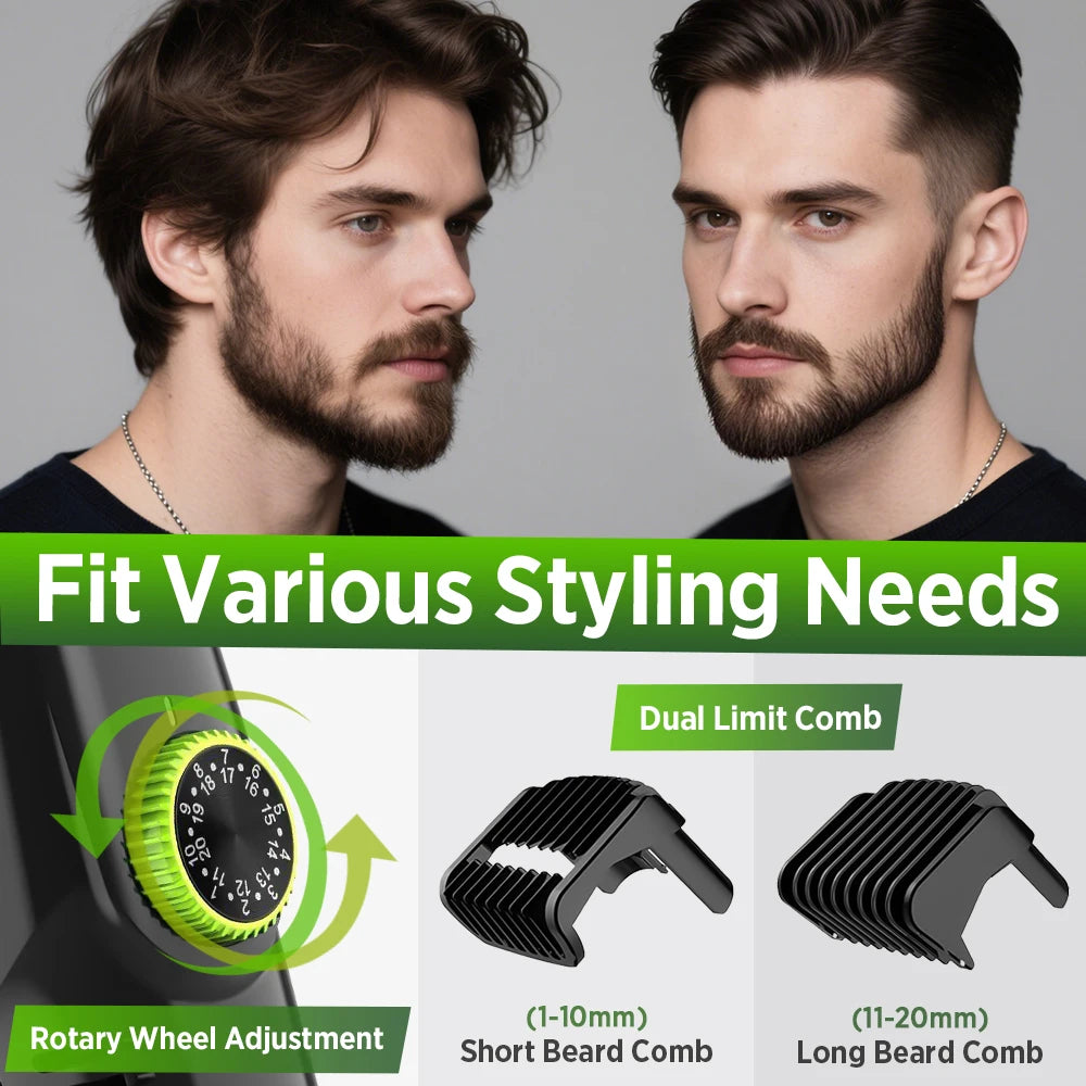 Cordless Vacuum Beard and Hair Trimmer - 10