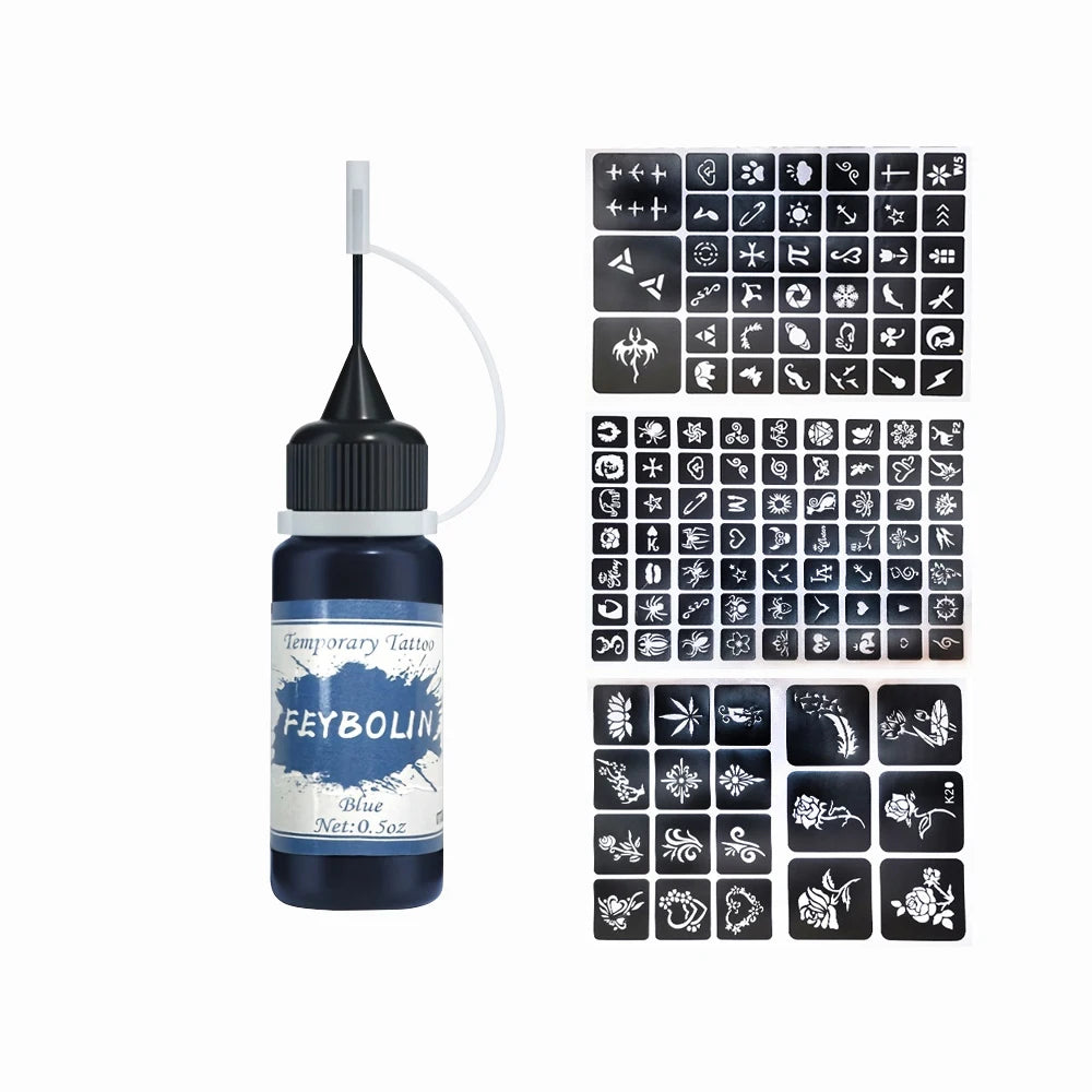 Temporary Tattoo Ink Kit with Stencils