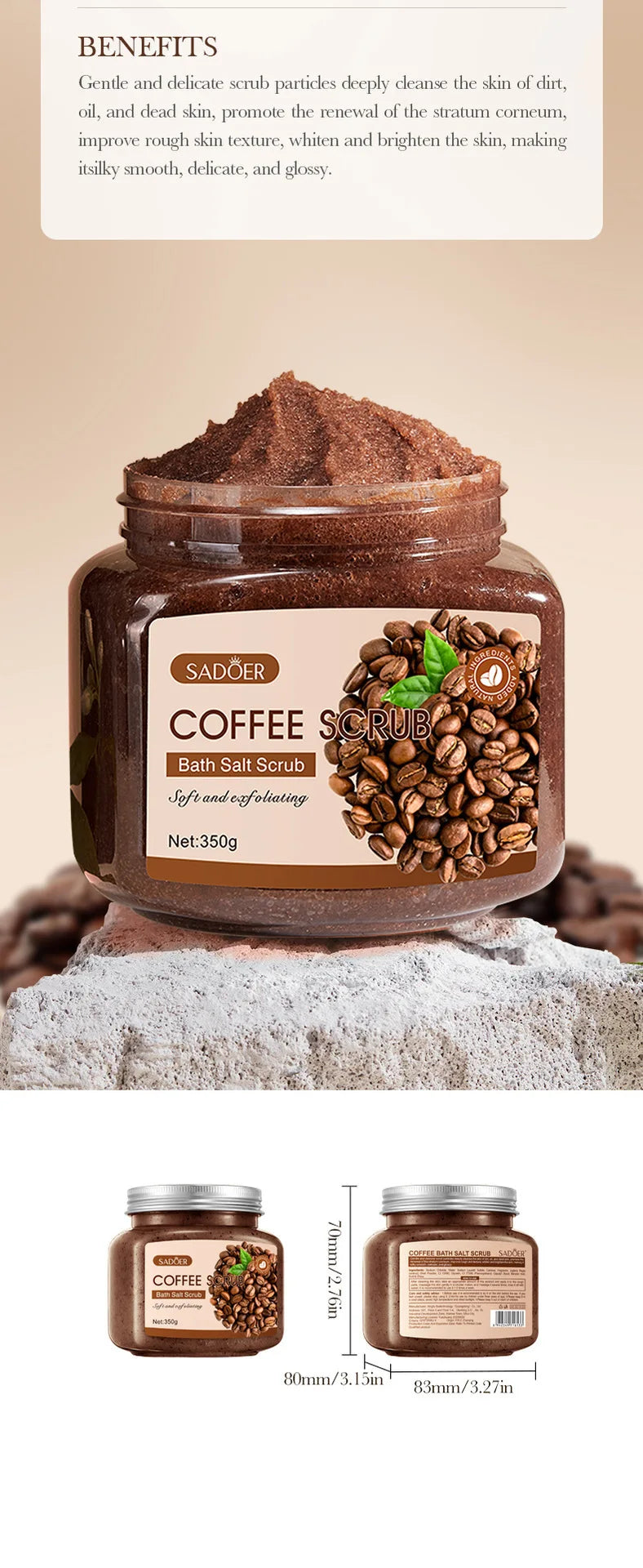 Exfoliating Body Bath Salt Scrub for Smooth Radiant Skin