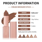 Cream Bronzer and Contour Stick for Sculpted Face Makeup