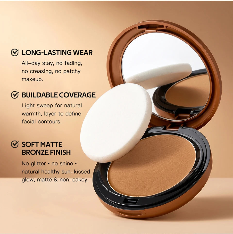 Matte Bronze Sculpting Powder for a Sun-Kissed Glow