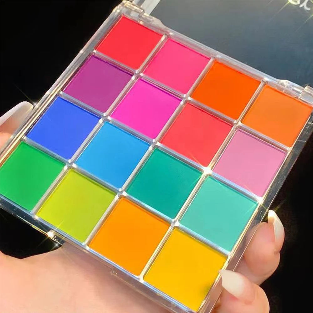 16-Color Waterproof Eyeshadow Palette for Vibrant Eye Makeup