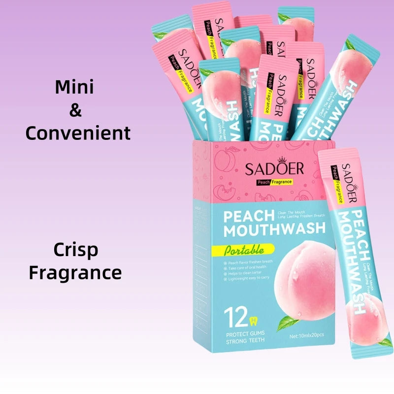 Portable Peach Flavored Mouthwash Sachets for Fresh Breath - 3