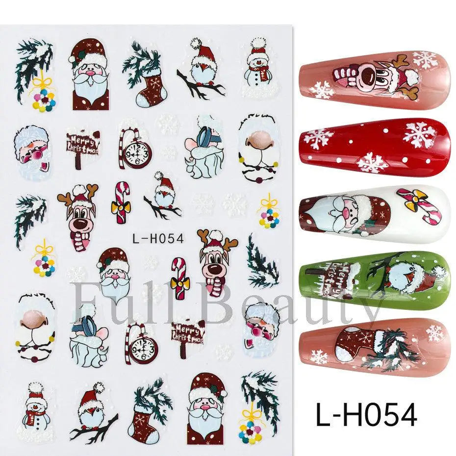 Festive Christmas Holiday Nail Art Decals