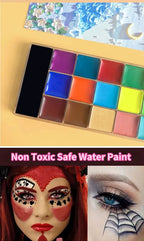 20-Color Professional Face and Body Paint Palette for Parties