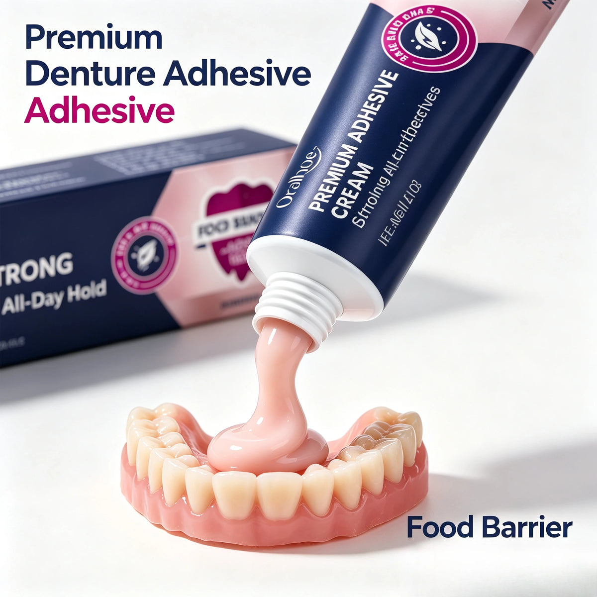 Strong Hold Denture Adhesive Cream for All-Day Comfort