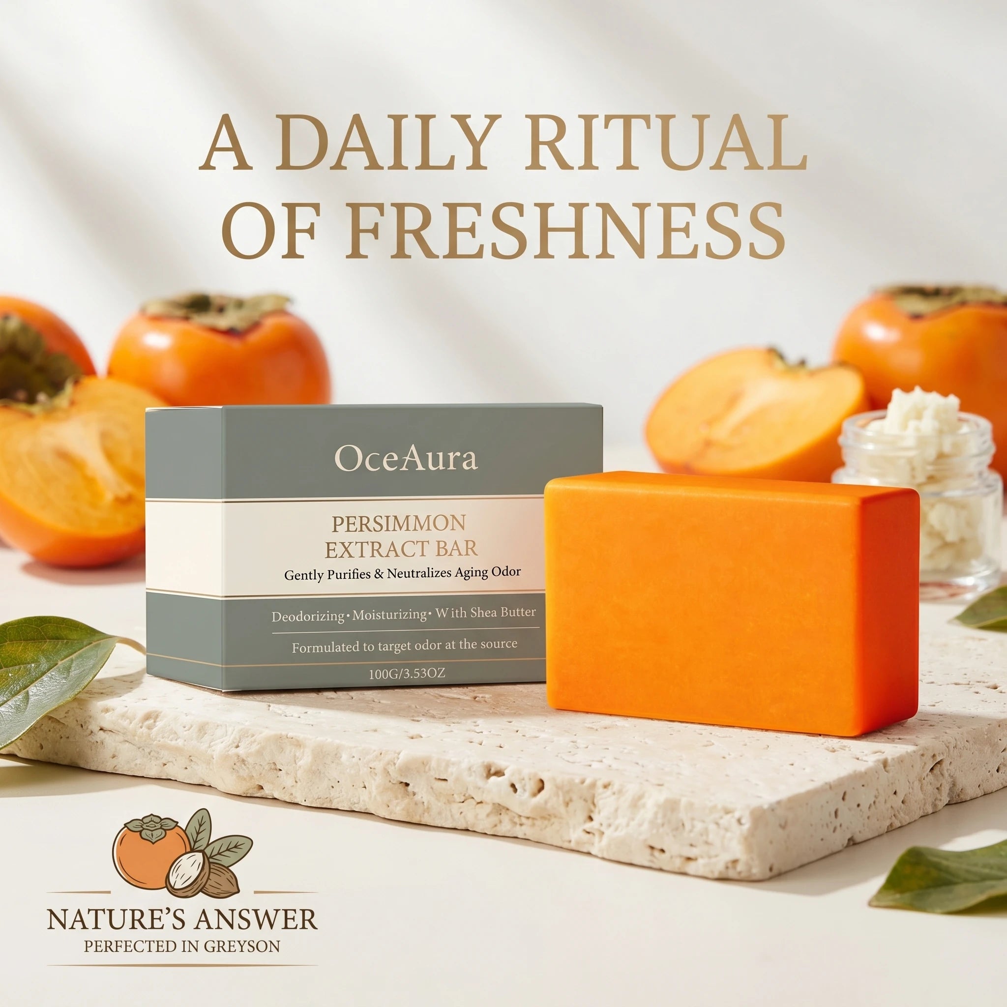 Persimmon Extract Deodorizing Body Soap for Aging Odor - 4
