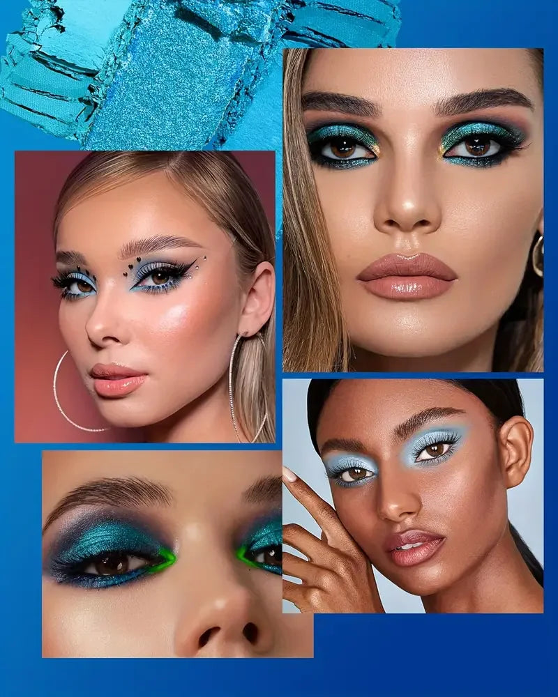 9-Color Blue Eyeshadow Palette for Bold Eye Looks - 8
